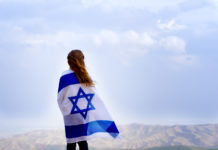 girl wearing an israeli flag