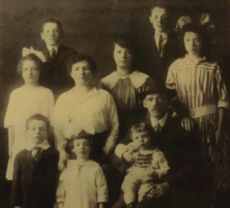 Black-and-white family photo from 1914