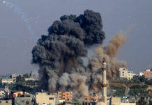 Israeli air strike in Gaza City