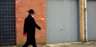 Orthodox Jewish man walking