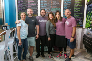 From left: Sherri and Mike Bogdan, Dov and Jenny Ocken and Nancy and Isaac Pretter are the co-owners of the Baltimore Playa Bowls location