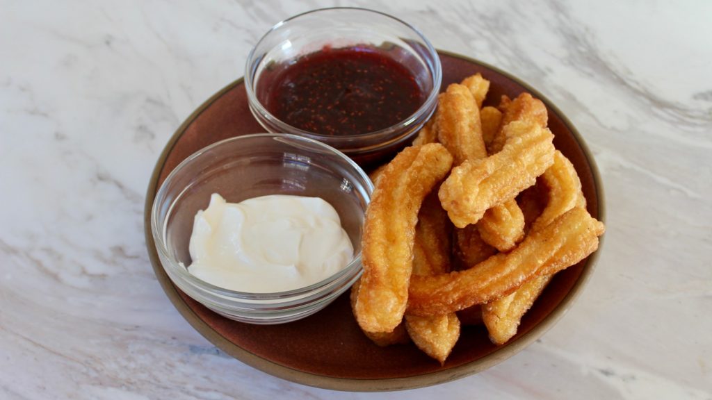Churros with dipping sauces 