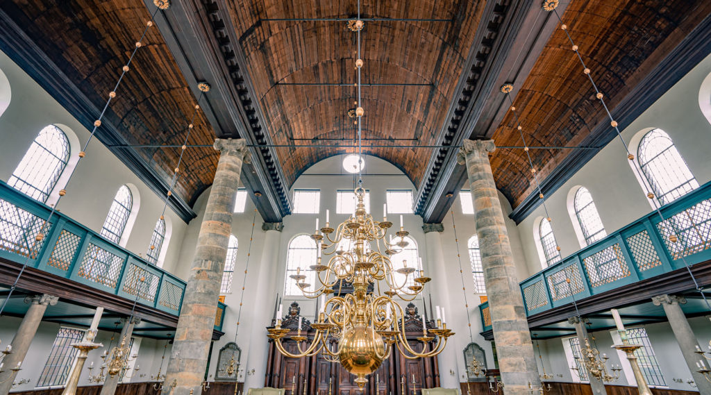 A view inside the Portuguese Synagogue in Amsterdam
