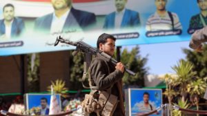A fighter loyal to Yemen's Houthi rebels