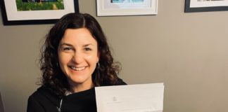 Sarah Pardo O’Donnell with her naturalization letter