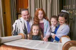 Sharon Musher’s daughter Elena (center) at her bat mitzvah in 2016