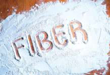 The word "fiber" written in flour