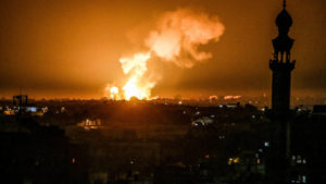 Fire and smoke above Gaza