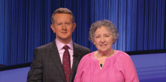 Carol Oppenheim and "Jeopardy!" host Ken Jennings