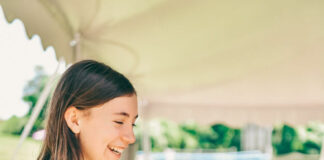 Lindsay Kushner with a camper