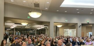 Crowd at the Howard County Israel solidarity gathering