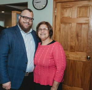 Saadiah Angster with his mother, Zalka Angster