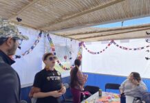 The sukkah at UMBC in 2024.
