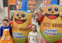 Chabad of Hunt Valley’s 2024 Chanukah event at Home Depot.