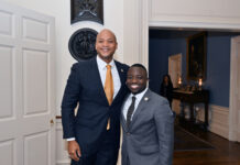 Maryland Primary: Who Will Replace Rep. Steny Hoyer? Gov. Wes Moore with Adrian Boafo at the 2023 Legislative Black Caucus Breakfast.