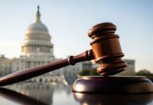 Opinion: Justice, Mercy and the Limits of the Law A wooden gavel rests before a blurred Capitol building on a sunny day