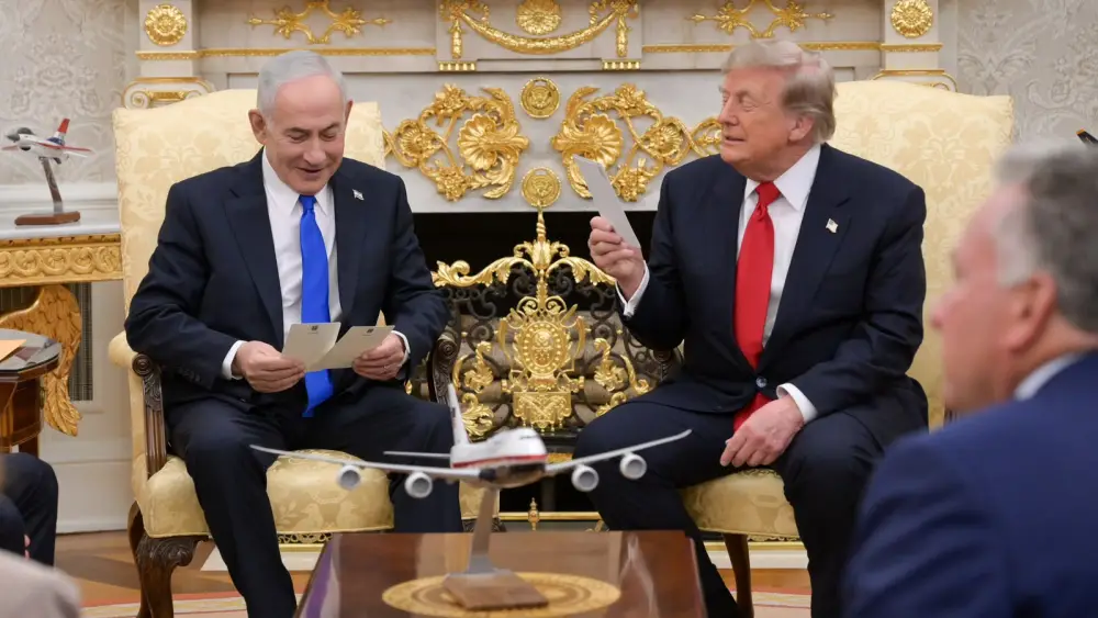 Israeli Prime Minister Benjamin Netanyahu meets with U.S. President Donald Trump at the White House, July 28, 2026.